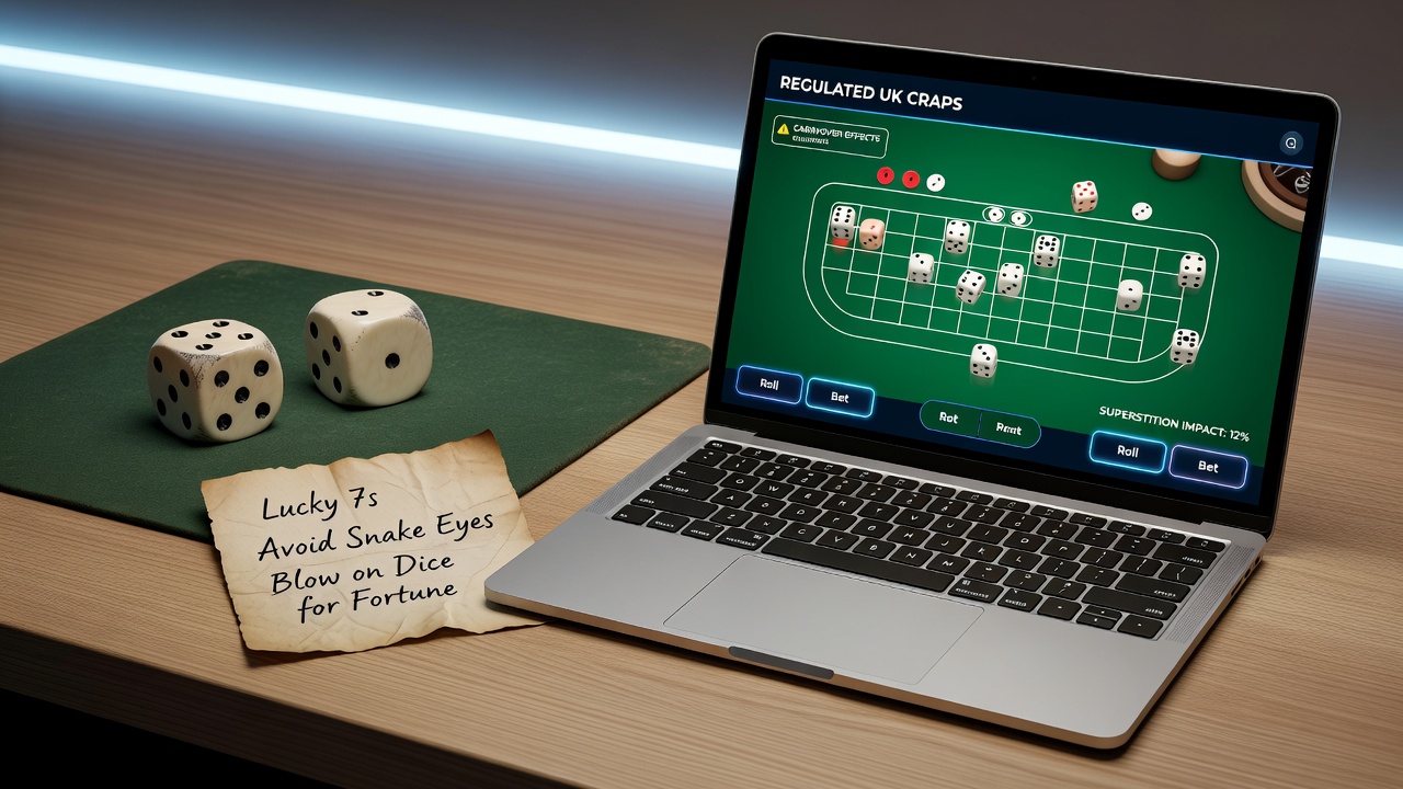 Digital interface of online craps showing dice animation and betting options in a regulated platform