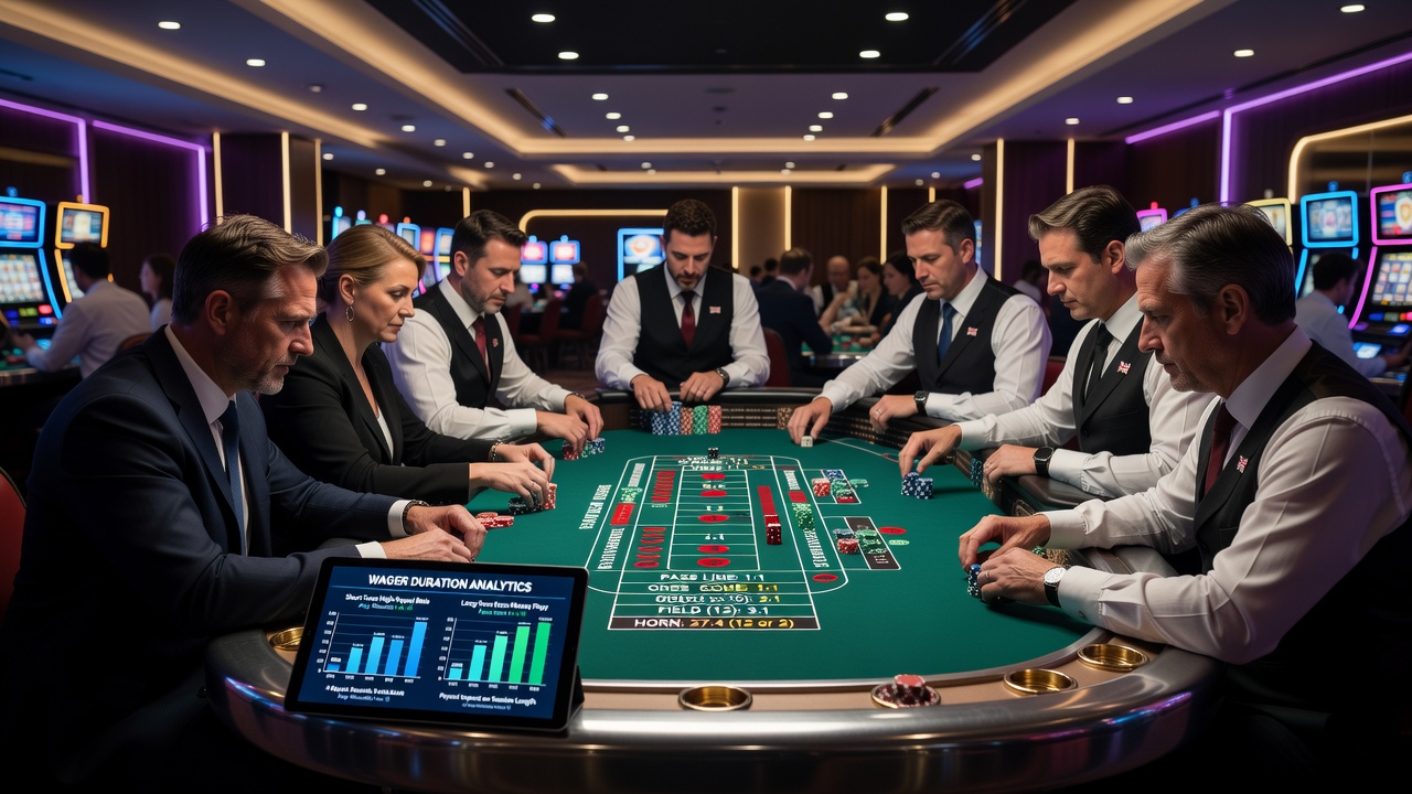 Player interface showing craps betting options and payout displays on a UK licensed digital venue